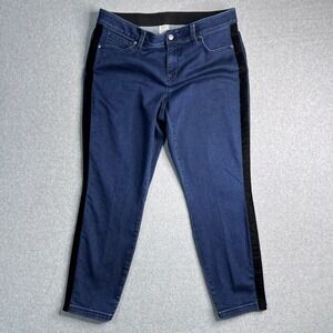 Soma Jeans Women's XL Comfort Stretch Waistband Straight Leg Black Side Trim